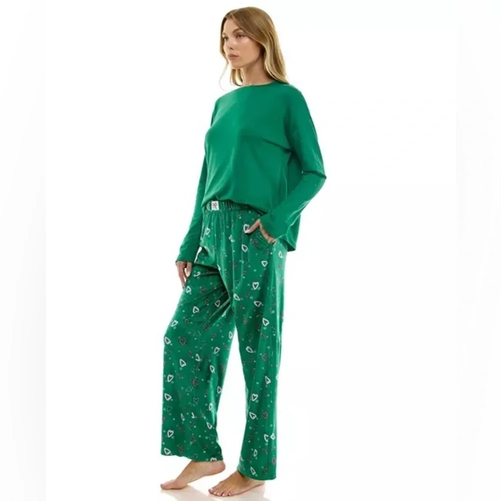 Roudelain Women's Velour Open Leg Pull-On Pajama Pants